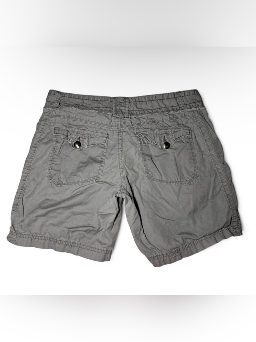Y2K union bay grey cargo hiking shorts with tie waist🪩 - Picture 3 of 6